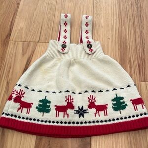 Hanna Andersson Cream and Red Knit Dress